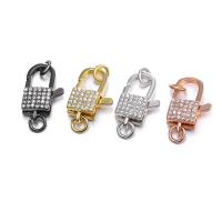 Brass Lobster Claw Clasp, plated, DIY & micro pave cubic zirconia 