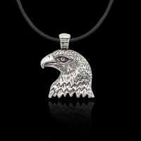 Unisex Necklace, Zinc Alloy, with leather cord, Eagle, plated, fashion jewelry, nickel, lead & cadmium free 