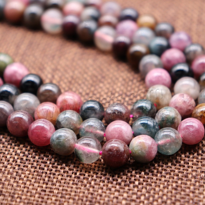 Natural Tourmaline Beads, DIY & different size for choice, Length:Approx 15.7 Inch, Sold By Strand