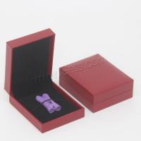 Jewelry Gift Box, Plastic, with Velveteen, Rectangle, khaki 