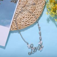 Rhinestone Zinc Alloy Necklace, plated, fashion jewelry & for woman & with rhinestone, nickel, lead & cadmium free 
