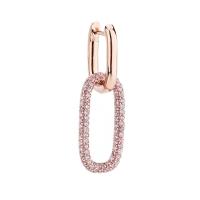 Brass Lever Back Earring, rose gold color plated, micro pave cubic zirconia & for woman 