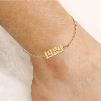 Stainless Steel Anklets Jewelry, plated, fashion jewelry & for woman .27 Inch 