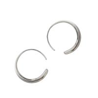 Sterling Silver Huggie Hoop Earring, 925 Sterling Silver, Round, plated, with plastic earnut & Korean style & for woman 3mm, 21mm 