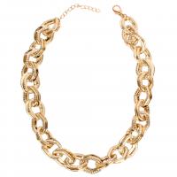 Aluminum Necklace, with 2.75 inch extender chain, gold color plated, Unisex, metallic color plated Approx 17.7 Inch 