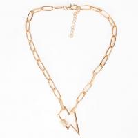 Aluminum Necklace, with 2.75 inch extender chain, gold color plated & for woman & hollow, metallic color plated Approx 18.11 Inch 