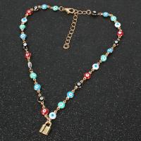 Aluminum Necklace, with 2.76 inch extender chain, gold color plated & for woman, mixed colors Approx 13.78 Inch 