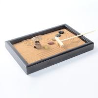 Fibreboard de densité moyenne Ornement zen de bac à sable, cadre, moitié à la main, pour la maison et le bureau, noire Vendu par PC
