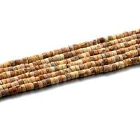 Landschafts-Jaspis Perlen, Bild Jaspis, poliert, DIY, 2x4mm, Länge:ca. 15.4 ZollInch, 2SträngeStrang/Tasche, 98PCs/Strang, verkauft von Tasche