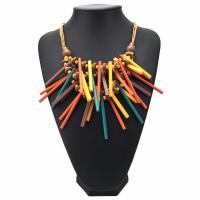 Fashion Statement Necklace, Zinc Alloy, with Wood, plated, fashion jewelry & for woman nickel, lead & cadmium free 