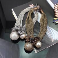 Fashion Statement Necklace, Cloth, with Plastic Pearl, fashion jewelry & for woman 