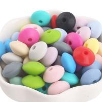 Silikon Perlen Schmuck, für Kinder, gemischte Farben, 12x7mm, 100PCs/Menge, verkauft von Menge