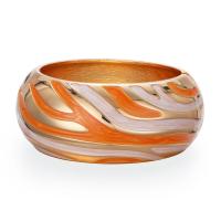 Enamel Zinc Alloy Bangle, gold color plated, for woman 