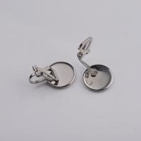 Stainless Steel Clip On Earring Finding, Round, plated, DIY 11.79*9.88 