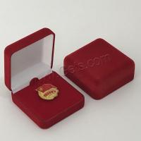 Jewelry Gift Box, Plastic, with Velveteen, Heart red 