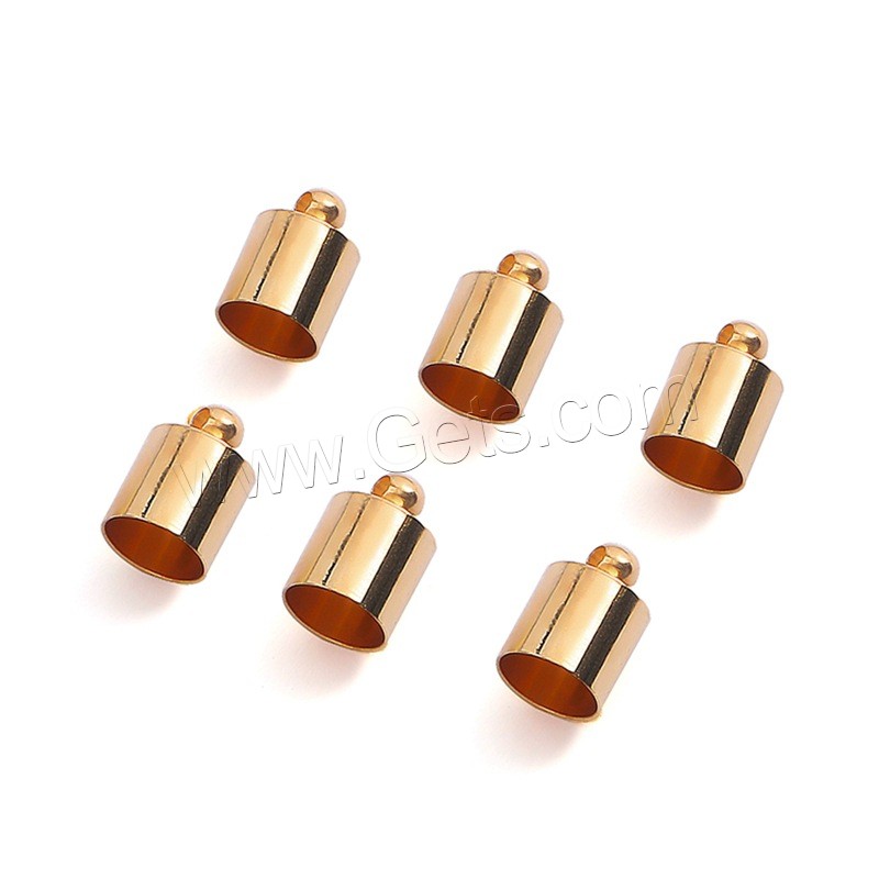 Brass End Cap, plated, DIY & different size for choice, more colors for choice, 50PCs/Bag, Sold By Bag