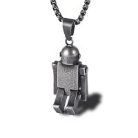 Titanium Steel Jewelry Necklace, Robot, plated, Unisex 45*15mmuff0c600mm, 10/Strand 