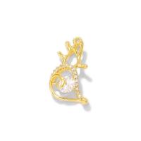 Cubic Zirconia Micro Pave Brass Pendant, Metal, with Brass, Deer, plated, DIY & micro pave cubic zirconia, golden, 10*16mm Approx 1mm 