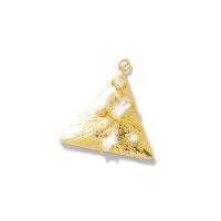 Cubic Zirconia Micro Pave Brass Pendant, Metal, with Brass, Triangle, plated, DIY & micro pave cubic zirconia, golden, 15*16.5mm Approx 1mm 