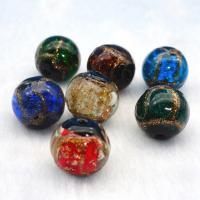 Perles de Murano sable d'or, chalumeau, Rond, fait à la main, différentes couleurs et motifs pour le choix & DIY, plus de couleurs à choisir, 12mm, Vendu par PC