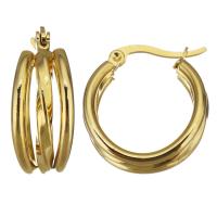 Edelstahl Hoop Ohrringe, Modeschmuck & für Frau, Goldfarbe, 9x22mm, verkauft von Paar