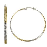 Edelstahl Hoop Ohrringe, Modeschmuck & für Frau, Goldfarbe, 3x50mm, verkauft von Paar