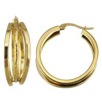 Edelstahl Hoop Ohrringe, Modeschmuck & für Frau, Goldfarbe, 11x30mm, verkauft von Paar