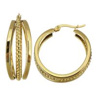 Edelstahl Hoop Ohrringe, Modeschmuck & für Frau, Goldfarbe, 11x32mm, verkauft von Paar