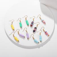 Polymer Clay Drop Earring, with Zinc Alloy, fashion jewelry & for woman 