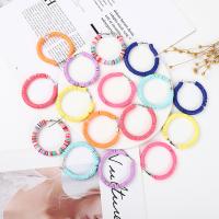 Polymer Clay Hoop Earring, with Zinc Alloy, fashion jewelry & for woman 