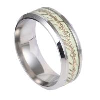 Stainless Steel Finger Ring, Heart, gold color plated, DIY & enamel 
