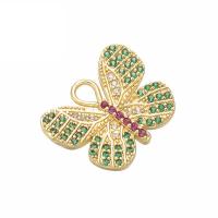 Cubic Zirconia Micro Pave Brass Pendant, Butterfly, plated, with rhinestone Approx 2.5mm 