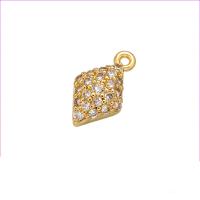 Cubic Zirconia Micro Pave Brass Pendant, plated, micro pave cubic zirconia 11*6*0.5mm Approx 0.5mm, 100/PC 