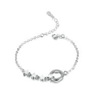 Cubic Zirconia Micro Pave Sterling Silver Bracelet, 925 Sterling Silver, micro pave cubic zirconia & for woman, silver color, 16+3cm,1.3cm,0.4cm .3 Inch 