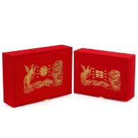 boîtes à bijoux en velours, velours de coton, avec tissu, rectangle, rouge, 185*135*55,225*155*58mm, Vendu par boîte