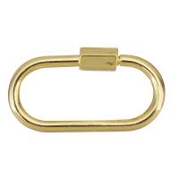 Fashion Carabiner Key Ring, Brass, Ellipse, gold color plated, metallic color plated 