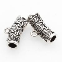 Zinc Alloy Bail Beads, Copper Alloy, Curved Tube, antique silver color plated, DIY & laser pattern, silver color, 19*11*7mm Approx 1mm 