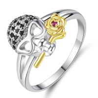 Cubic Zirconia Micro Pave Brass Finger Ring, plated & for couple 