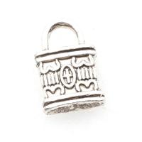 Zinc Alloy Lock Pendants, with Zinc Alloy, antique silver color plated, DIY & laser pattern, silver color, 16*10*4mm Approx 4mm  