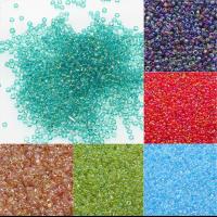 Transparent Lustered Glass seed Beads, Round, rainbow 2*2mm  