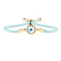 Evil Eye Bracelet Bijoux, laiton, bijoux de mode & avec zircone cubique, protéger l'environnement, sans nickel, plomb et cadmium, Vendu par brin