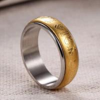 Stainless Steel Finger Ring, fashion jewelry & Buddhist jewelry & Unisex  