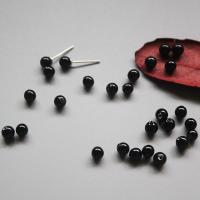 Half Drilled Shell Beads, Shell Pearl, Round, DIY black 