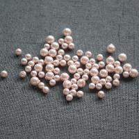 Half Drilled Shell Beads, Shell Pearl, Round, DIY pink 