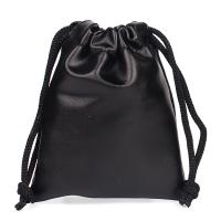 Cloth Jewelry Pouches, PU Leather, Square, black, 100*120mm 