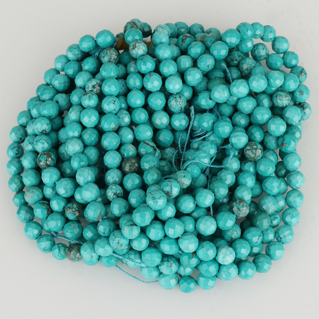 Dyed Natural Turquoise Beads, Round, different size for choice & faceted, green, Hole:Approx 1-1.5mm, Sold By Strand