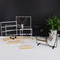 Wood Necklace Display, with Iron, plated, durable 