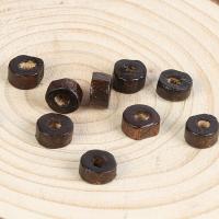 Painted Wood Beads, stoving varnish, DIY, coffee color 