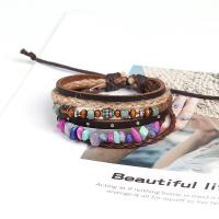 Laine cordon Bracelet, alliage de zinc, avec pierre gemme, Portable & unisexe, multicolore, 17CM, Vendu par fixé