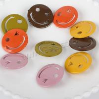Solid Color Acrylic Beads, Smiling Face, durable & DIY 